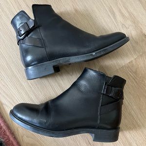 Italian Leather Black Ankle Boot